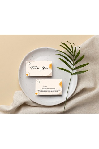 Çift Yön Teşekkür Kartı Cart Çiçek Desenli