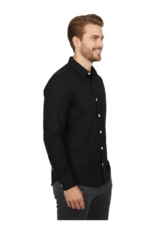 Erkek Spor Silim Fit Kanvas Tek Cepli Gömlek Bgl-st04955 Siyah