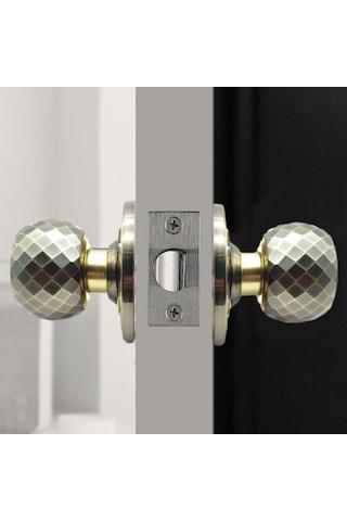 Pazly Kırmızı Kapı Tokmağı Alüminyum Alaşımlı Ağır Hizmet Tipi Bilyalı Kilit Ayna Kaplaması, Yatak Odası Banyosu İçin 3 Anahtarlı