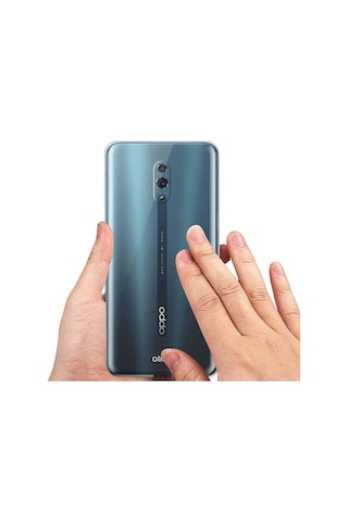 Oppo Uyumlu Reno Kılıf Zore Süper Silikon Kapak-Renksiz
