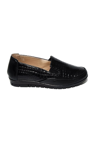 Bestello Bağcıksız Termo Taban Comfort 018-m136-1-25k Kadın Ayakkabı Siyah Kroko
