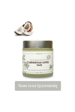 Sabunal Hindistan Cevizi Yağı - Soğuk Sıkım Ham Işlenmemiş Raw Virgin Coconut Oil 100 G