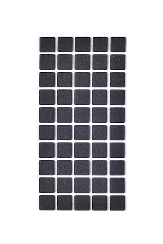 Siyah Keçe 50 Adet 2 X 2 Cm Kare Yapışkanlı Sandalye, Masa, Koltuk Altı Parke Koruma Keçesi