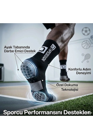 Çorap Giyim Kaydırmaz Futbol 3 Lü Basketbol Tenis Erkek Spor Çorap, Siyah, Kaymaz Çorap Tabanlı, Dikişsiz Ve Parfümlü, Yüksek Kalite