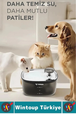 Premium Evcil Hayvan Kedi Köpek Ultra Sessiz Temiz Su Pınarı Otomatik Filtreli Su Çeşmesi 2.5 Litre