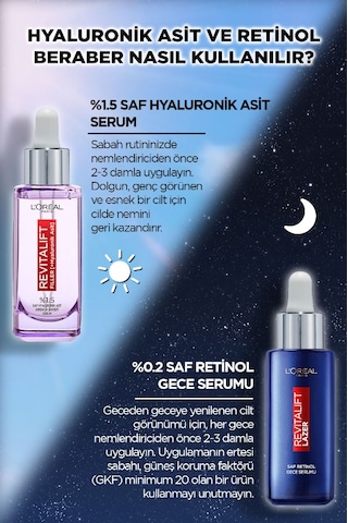 L'Oreal Paris Revitalift Filler %1.5 Saf Hyaluronik Asit + Saf Retinol Gece Serumu