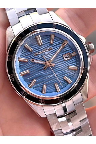 Quantum Sapphire Cizilmez Cam Çelik Kordon 2 Yıl Garantili 10 Atm Erkek Kol Saat Edg.1211.590 Gümüş