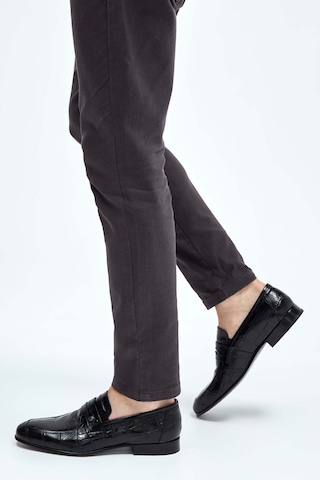 Tamer Tanca Erkek Hakiki Deri Siyah Kroko Makosen Ayakkabı 183 26201 Erk Ayk Y23 Sıyah Kroko Siyah