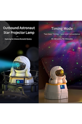 Springsun Uzaylı Projeksiyon Lambası - Kumandalı Gökyüzü Yıldız Efekti, Zamanlayıcı Fonksiyonlu, Odalar İçin Dinlenme Ambiyans Aydınlatması, Hediye Kolay Kurulum - Beyaz Bluetoothsuz