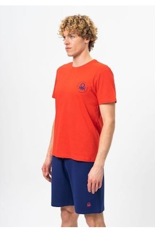 Benetton Bnt-m099-r-23y Erkek T-shirt Bnt-m099-r-r0766 Kırmızı