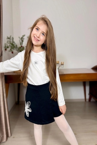 Koçak Kids Nakışlı Şort Etekli 2li Kız Çocuk Takım Siyah