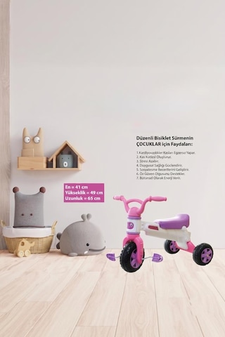 Motor Beceri Gelişimini Destekleyen 65 Cm Bisiklet Eğlence Ve Gelişim Bir Arada Pembe