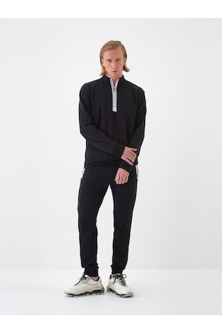 Xint Siyah Pamuk Dokulu Slim Fit Sweatshirt 300328 Sİyah
