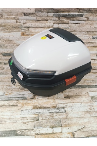 G Motosiklet Arka Çanta 33lt Işıklı Stop Sağ Sol Sinyal Beyaz