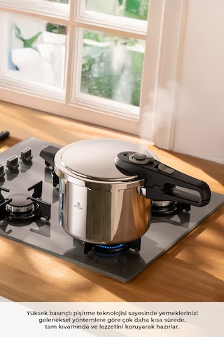 Emsan Fast Cooker Çift Emniyetli Düdüklü Tencere 4 +6 Lt Siyah