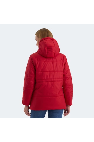 Slazenger CALLU Kadın Kapüşonlu Şişme Kırmızı Mont & Kaban