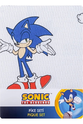 Karışık Sonic Baskılı Tek Kişilik Çocuk Pike Seti Çok Renkli