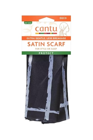 Cantu Bukleleri Koruyucu Saten Uyku Eşarbı 07943-36/3neus Beyaz - Siyah