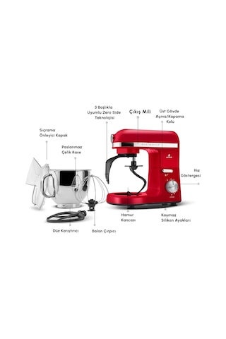 Karaca Mastermaid Chef Pro 1750 W Çift Kollu Stand Mikser