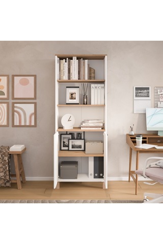 Nord Kitaplık Raf Ahşap Ayaklı 180cm Kapaklı Sepet-beyaz Nd13-sw Beyaz