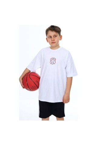 Erkek Çocuk Ny Baskılı Tshirt-14541 Beyaz