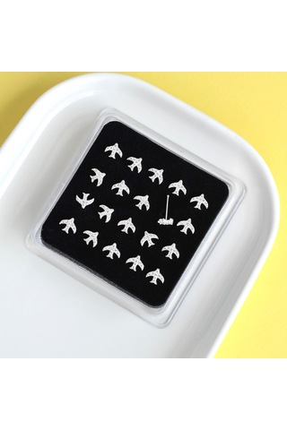 925 Ayar Gümüş Hızma Kırlangıç Kuşu Figürlü Gümüş Hızma Gri