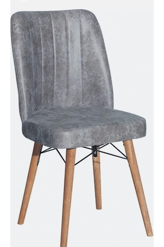 Kaliteli 2 Adet Kare Gold Mutfak Salon Sandalyesi Gri