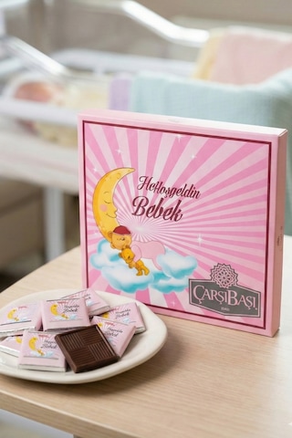 Bebek Hediyelik Madlen Çikolata Pembe 48li