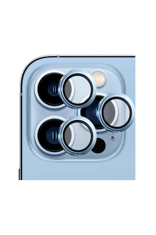 Safeus Safir Temperli Kamera Lens Koruyucu Apple Uyumlu iPhone 13 Pro Max Ve İle Sierra Mavi