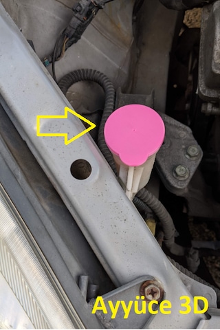 Ayyüce 3d, Corolla Yaris 2002-2007 Cam Suyu Depo Kapağı , Sarı Re