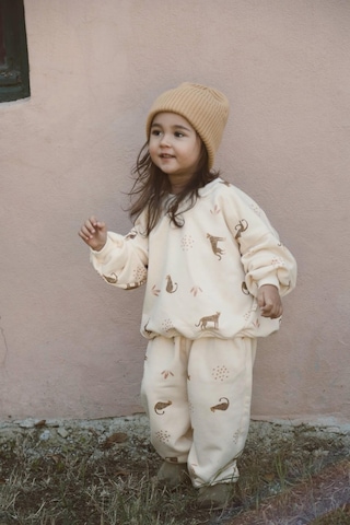 Leopar Baskılı Eşofman Takımı Krem