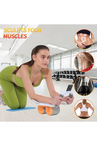 Ultimate Sup, Abs Tekerlekli Silindir, Abs Egzersizi, Silindirli Egzersiz, Fitness Ekipmanı 4741 Beyaz - Yeşil