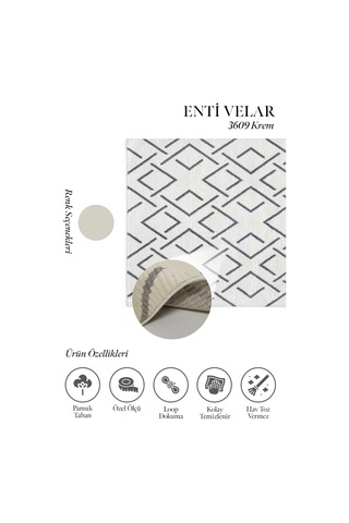 Velar 3609 Krem Halı - Modern Çizgilerle Krem Zeminli Halı Tasarımı