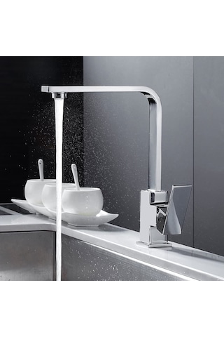 Sardıcı Yüksek Gövde Kare Mutfak Bataryası Sıcak Soğuk Çift Su Girişli