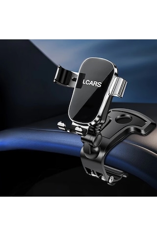 Boatshop1 Lcars Premium Gümüş Alaşımlı Ayna Araç Telefon Tutucu Geliştirilmiş Navigasyon Desteği Dönebilen Gösterge Paneli Montajı