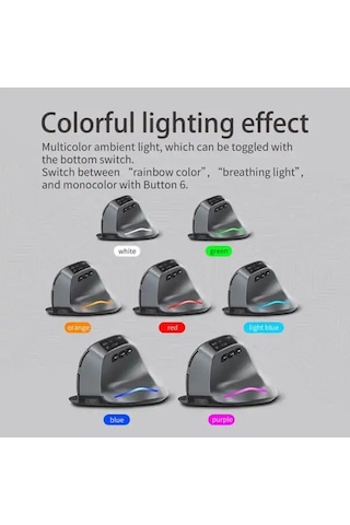 Flybuy Hallow F-26c Ergonomik Bluetooth Led Ekran Mouse Dikey Çizgi Modası F26