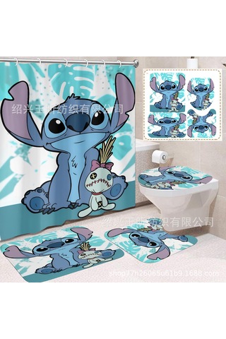 Hangfox Amerikan Stili Kartoon Desenli, Su Geçirmez, Kalıp Önleyici, Kalın涤纶 Banyo Perdeği - 165x180 Cm, 360g - Kuru-ıslak Ayrımı Dd79 Diğer