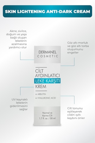 Dermanel Cilt Aydınlatıcı Leke Karşıtı Krem 50 ML + Dermanel Nem Zengini Kolajen Krem 50 ML
