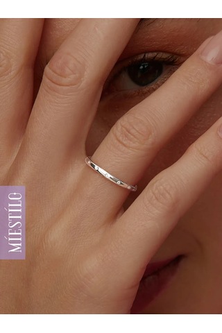 Miestilo 925 Ayar Gümüş, İnce Taşlı Takı Yüzüğü 162598067 Beyaz