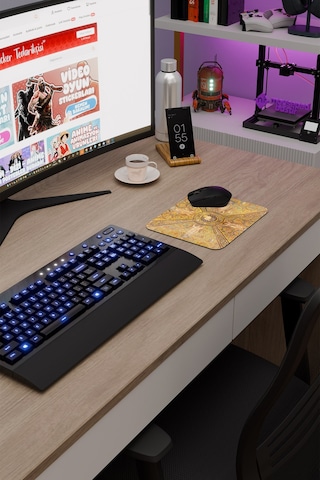 Ortaçağ Sanat Kaymaz Dikişli Kauçuk Oyuncu Mousepad V4 - 22x18 Gaming Mouse Pad Fare Altlığı