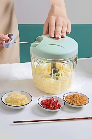 El Rondosu Çelik 5 Bıçaklı Büyük Boy Sebze Meyve Soğan Doğrayıcı 1000 Ml.