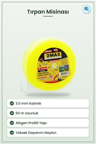 Çim Kesme Misinası 3.0 Mm X 50 M Çim Biçme Naylon Altıgen Kesim B