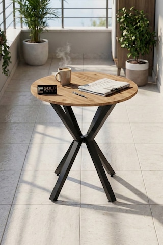 Mutfak Masası Yuvarlak 70 Çap Metal Ayak Yemek Masası Modern Balkon Bahçe Cafe Masa 9820 Atlantik Çok Renkli