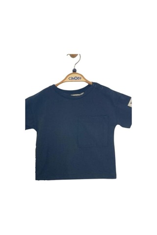 Çikoby Erkek Bebek Pamuklu Tshirt Çizgili Şortlu Takım-13913 Siyah