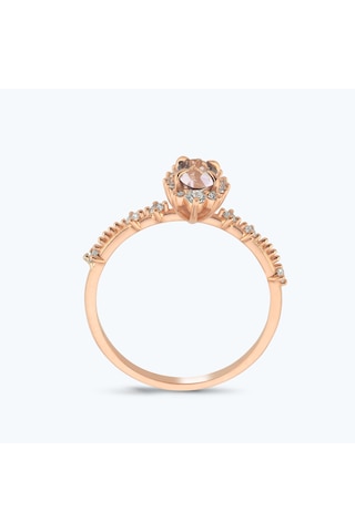 Altınbaş Pırlanta Morganite Taşlı Oval Yüzük Pnf004pmrg-14k