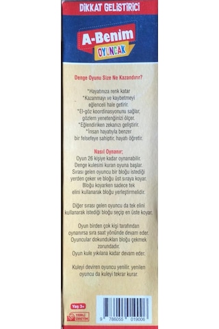 Denge Oyunu 54 Parça Jenga Ahşap