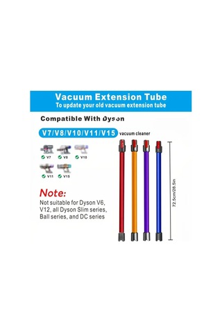 V7 V8 V10 İle Uyumlu Uzatma Borusu Kırmızı 73cm
