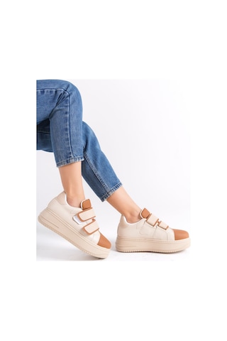 Dmr Elegance Valencıa Bağcıksız Cırt Cırtlı Ortopedik Taban Kadın Sneaker Spor Ayakkabı Ctt - Ten/kahve