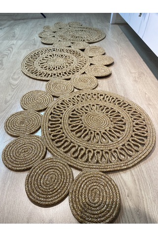 Mavaux Snake Hasır Jüt Bej Yolluk Halı Kilim Bej