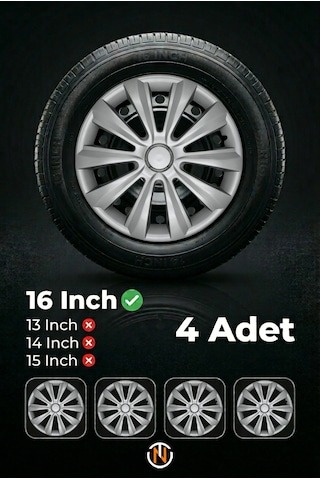 Bmw 16 İnç Jant Kapağı Takım Gri G119